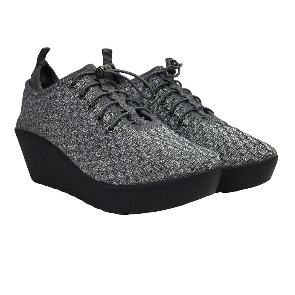Steven By Steve Madden Futuristic Platform Metallic Wedge Fashion Sneaker 8